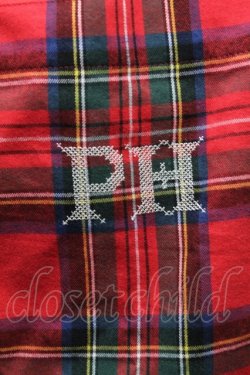 画像4: PINK HOUSE / クロスステッチロゴ刺繍入りチェックトート  赤 S-25-10-03-008-LO-BG-AS-ZS