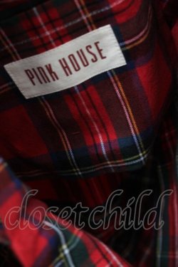 画像5: PINK HOUSE / クロスステッチロゴ刺繍入りチェックトート  赤 S-25-10-03-008-LO-BG-AS-ZS