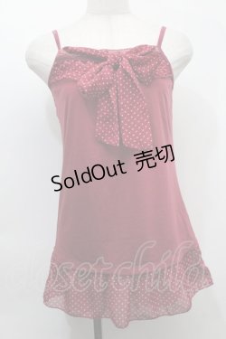 画像1: axes femme / ドビードットキャミワンピース  ワイン S-25-10-03-012-AX-OP-AS-ZS