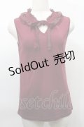 axes femme / スタンド襟付きタンク  ワイン S-25-10-03-013-AX-TO-AS-ZS