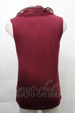 画像2: axes femme / スタンド襟付きタンク  ワイン S-25-10-03-013-AX-TO-AS-ZS