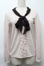 画像1: 【SALE】axes femme / ボウタイブラウス風プルオーバー  ベージュ S-25-10-03-016-AX-TO-AS-ZT522 (1)
