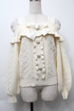 画像1: Ank Rouge / ハートボタンオフショルニット  キナリ S-25-10-03-017-CA-TO-HR-ZS