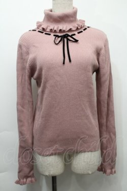 画像1: Ank Rouge / ハイネックニットトップス  ピンク S-25-10-03-020-CA-BL-HR-ZS