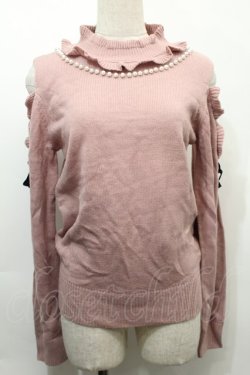 画像1: Ank Rouge / パールデザインニット  ピンク S-25-10-03-021-CA-TO-HR-ZS