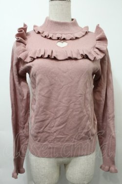 画像1: Ank Rouge / ハートくり抜きニットトップス  ピンク S-25-10-03-023-CA-TO-HR-ZS
