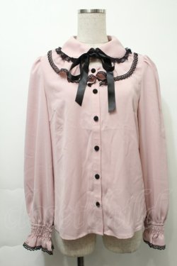 画像1: Secret Honey / オープンデコルテ長袖ブラウス  ピンク S-25-10-03-025-CA-BL-HR-ZS