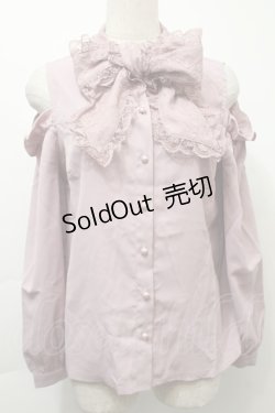 画像1: MA*RS / レースリボンタイオフショルダーブラウス  ピンク S-25-10-03-031-EL-BL-AS-ZS