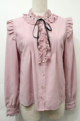 Secret Honey / フリル襟ブラウス  ピンク S-25-10-03-032-CA-TS-AS-ZS