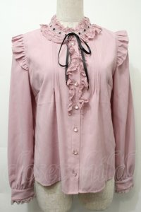 Secret Honey / フリル襟ブラウス  ピンク S-25-10-03-032-CA-TS-AS-ZS