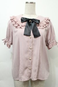 Ank Rouge / ビジューボタンブラウス  ピンク S-25-10-03-035-CA-BL-HR-ZT224