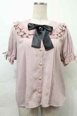 画像1: Ank Rouge / ビジューボタンブラウス  ピンク S-25-10-03-035-CA-BL-HR-ZS