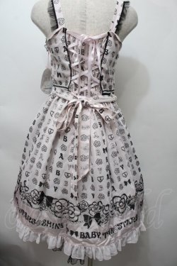 画像2: BABY,THE STARS SHINE BRIGHT / Petite Cherie Camelia Coffret柄リボンジャンパースカート  ピンク S-25-10-05-012-BA-OP-AS-ZS