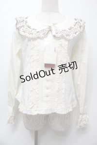 PINK HOUSE / オリジナルクマレースブラウス  オフ S-25-10-05-004-LO-BL-AS-ZS