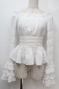 Millenoir / シフォンオフショルブラウス  白 S-25-10-06-1001-EL-BL-AS-ZS