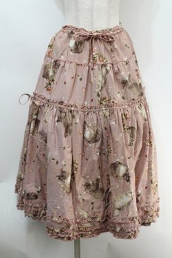画像1: PINK HOUSE / フラッフィー・キティーズプリントスカート  ピンク S-25-10-06-1045-LO-SK-HR-ZS