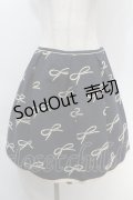 【SALE】Lois CRAYON / リボン刺繍スカート  紺 S-25-10-06-1052-LO-SK-AS-ZT269