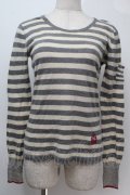 Lois CRAYON / /ボーダーニット  グレーｘオフ S-25-10-06-1007-LO-TO-AS-ZS