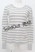 Lois CRAYON / /ボーダーニット  グレーｘオフ S-25-10-06-1007-LO-TO-AS-ZS
