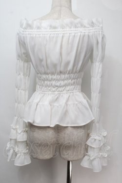 画像2: Millenoir / シフォンオフショルブラウス  白 S-25-10-06-1001-EL-BL-AS-ZS