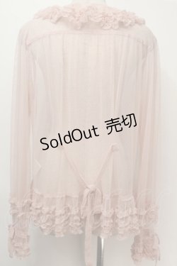 画像2: PINK HOUSE / ドットチュールオーバーブラウス  ピンク S-25-10-06-1011-LO-BL-AS-ZS