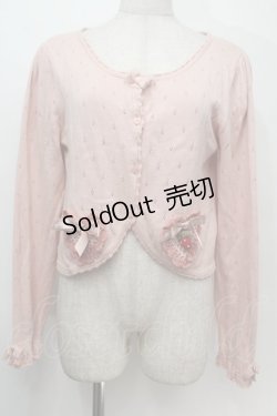 画像1: PINK HOUSE / PINK HOUSE×misako aoki ハートモチーフカーディガン  ピンク S-25-10-06-1012-LO-TO-AS-ZS