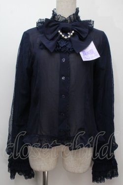 画像1: Angelic Pretty / Lacy夜会ブラウス  紺 S-25-10-06-1020-AP-BL-AS-ZS