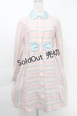 画像1: Emily Temple cute / ボーダーワンピース  ピンク S-25-10-06-1032-ET-OP-AS-ZS