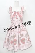 BABY,THE STARS SHINE BRIGHT / Strawberry Loves Chocolate柄エプロンフリルジャンパースカート・カチューシャセット  ピンク S-25-10-06-009-BA-OP-AS-ZS