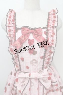 画像3: BABY,THE STARS SHINE BRIGHT / Strawberry Loves Chocolate柄エプロンフリルジャンパースカート・カチューシャセット  ピンク S-25-10-06-009-BA-OP-AS-ZS