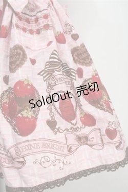 画像4: BABY,THE STARS SHINE BRIGHT / Strawberry Loves Chocolate柄エプロンフリルジャンパースカート・カチューシャセット  ピンク S-25-10-06-009-BA-OP-AS-ZS