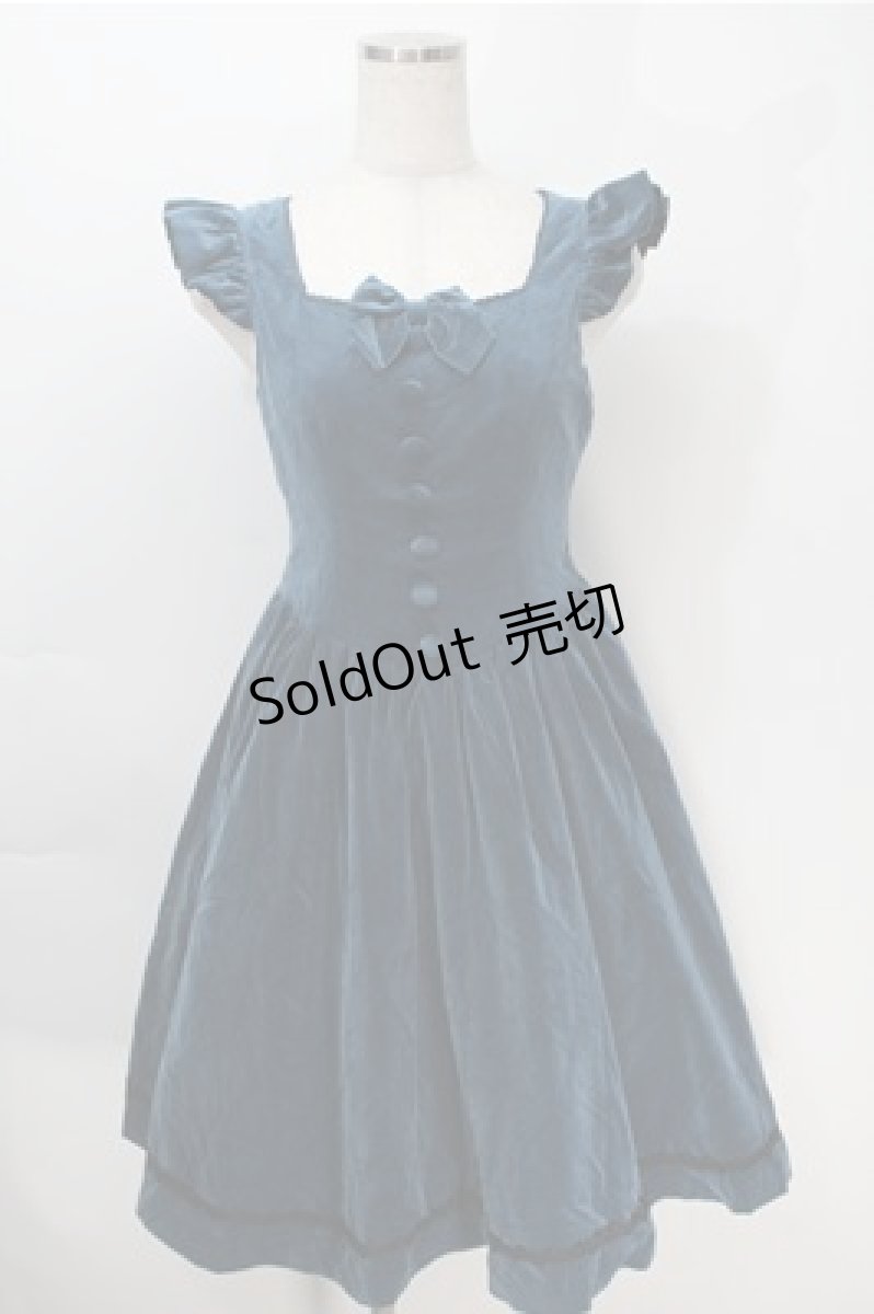 画像1: Victorian maiden / 別珍ノーブルフリルドレス  ピーコック S-25-10-06-012-CL-OP-AS-ZS (1)