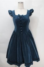 画像1: Victorian maiden / 別珍ノーブルフリルドレス  ピーコック S-25-10-06-012-CL-OP-AS-ZS (1)