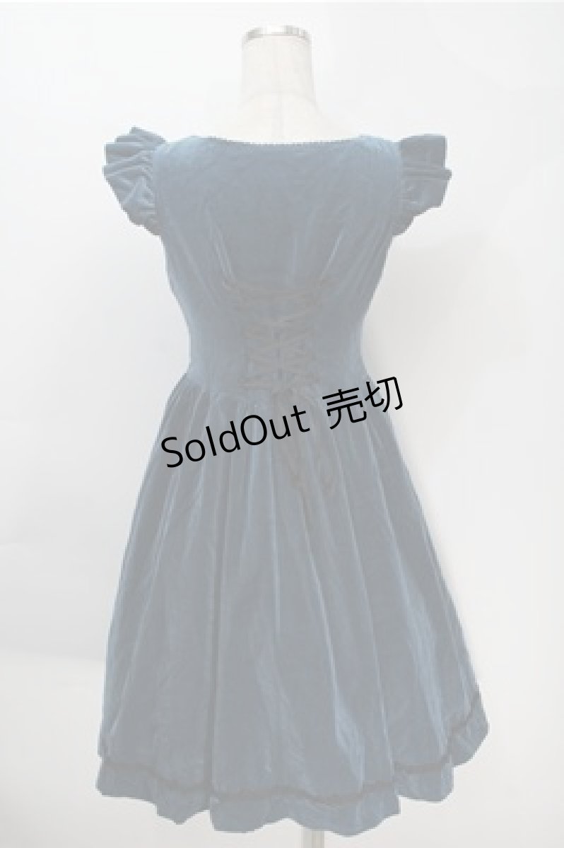 画像2: Victorian maiden / 別珍ノーブルフリルドレス  ピーコック S-25-10-06-012-CL-OP-AS-ZS (2)