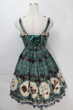 画像2: Angelic Pretty / Antique Chocolaterieパールジャンパースカート  グリーン S-25-10-06-022-AP-OP-AS-ZS