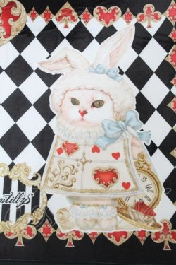 画像2: Enchantlic Enchantilly / 不思議の国のQueenCatフロアマット  黒 S-25-10-07-004-LO-SK-HR-ZS