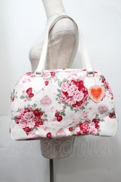 画像1: BABY,THE STARS SHINE BRIGHT / シュガーブーケ〜永遠の乙女の憧れ〜柄ボストンBag  白ｘ赤 S-25-10-07-067-BA-BG-AS-ZS