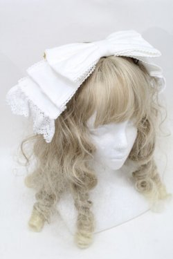 画像1: Angelic Pretty / Heartヒロインリボンヘッドドレス(無地)  白 S-25-10-07-008-AP-AC-HR-ZS