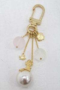 Q-pot. / /リトルマーメイド/パールキーホルダー  白 S-25-10-07-023-QP-OP-HR-ZS