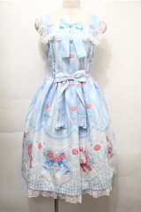 Angelic Pretty / Be My Valentineジャンパースカート  サックス S-25-10-08-056-AP-OP-AS-ZS
