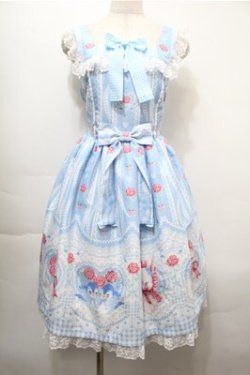 画像1: Angelic Pretty / Be My Valentineジャンパースカート  サックス S-25-10-08-056-AP-OP-AS-ZS