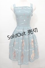 Innocent World / テディベアートランプジャストウエストジャンパースカート M ブルー S-25-10-08-057-IW-OP-HR-ZS