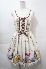画像1: Angelic Pretty / Honey Cakeラウンドジャンパースカート  オフ S-25-10-08-060-AP-OP-AS-ZS (1)