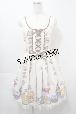 画像1: Angelic Pretty / Honey Cakeラウンドジャンパースカート  オフ S-25-10-08-060-AP-OP-AS-ZS