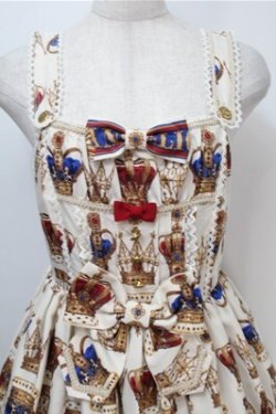 画像3: Angelic Pretty / British Crownシャーリングジャンパースカート  オフ S-25-10-08-061-AP-OP-AS-ZS
