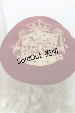 画像2: ALICE and the PIRATES / A/Pクラウンプリントベレー  ボルドー S-25-10-08-028-PA-AC-HR-ZS