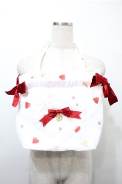画像1: BABY,THE STARS SHINE BRIGHT / Strawberry Sweetheart Cake柄レッスンBAG  白 S-25-10-08-033-BA-AC-HR-ZS