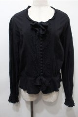 PINK HOUSE / ピンタックブラウス  黒 S-25-10-08-041-LO-TO-AS-ZS