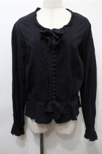 PINK HOUSE / ピンタックブラウス  黒 S-25-10-08-041-LO-TO-AS-ZS