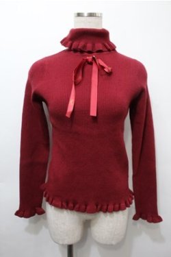 画像1: m petit by misako / サンリオキャラクターズコラボ キティ ニットプルオーバー  赤 S-25-10-08-044-LO-TO-HR-ZS